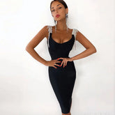 Robe bandage Muse avec strass